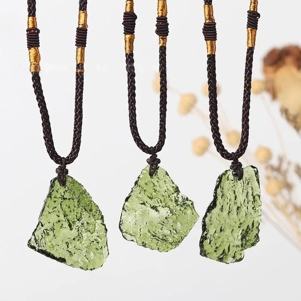 Authentic Moldavite Pendant – Natural Meteorite Stone Necklace