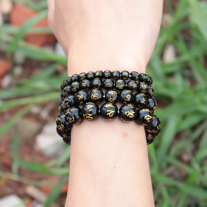 Tibetan Buddhism Stone Bracelet True Six Words Mantra