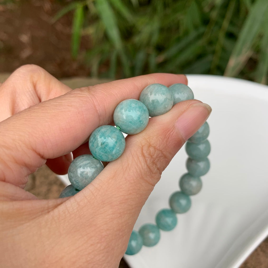 Gorgeous Natural Mozambique Amazonite Bead Bracelet