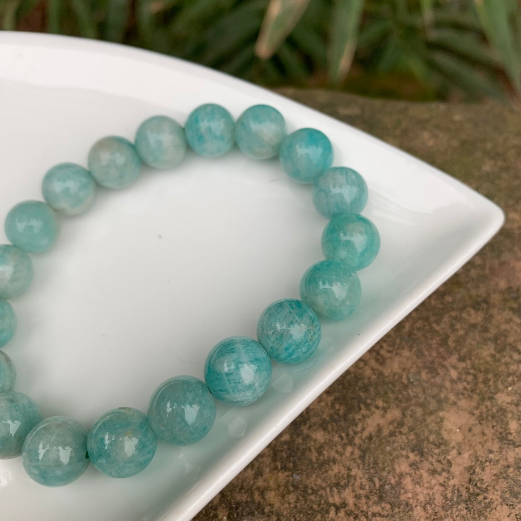 Gorgeous Natural Mozambique Amazonite Bead Bracelet