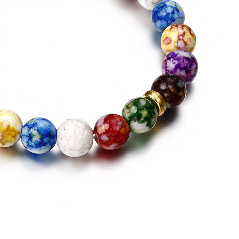 7 Chakra Natural Agate Stone Bracelet