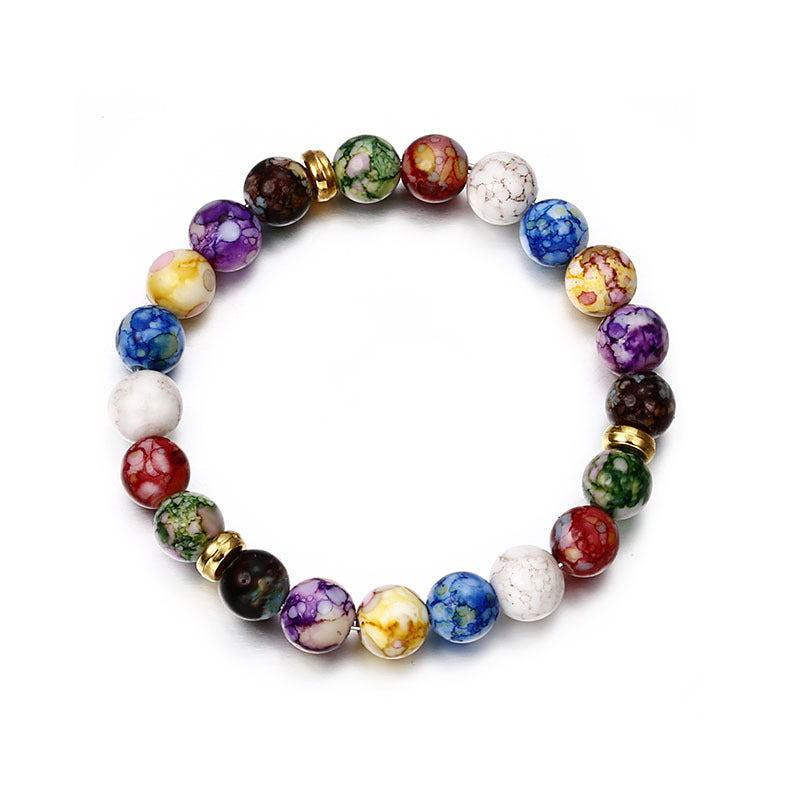 7 Chakra Natural Agate Stone Bracelet