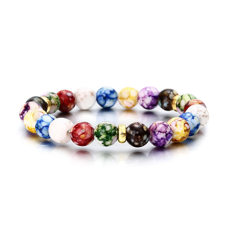 7 Chakra Natural Agate Stone Bracelet