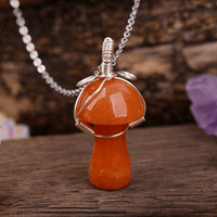 Thumbnail for Natural Stone Toad Stool Mushroom Necklace