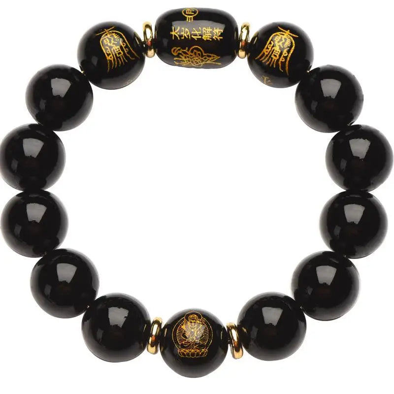 Tai Sui Fortune Guard Obsidian Bracelet