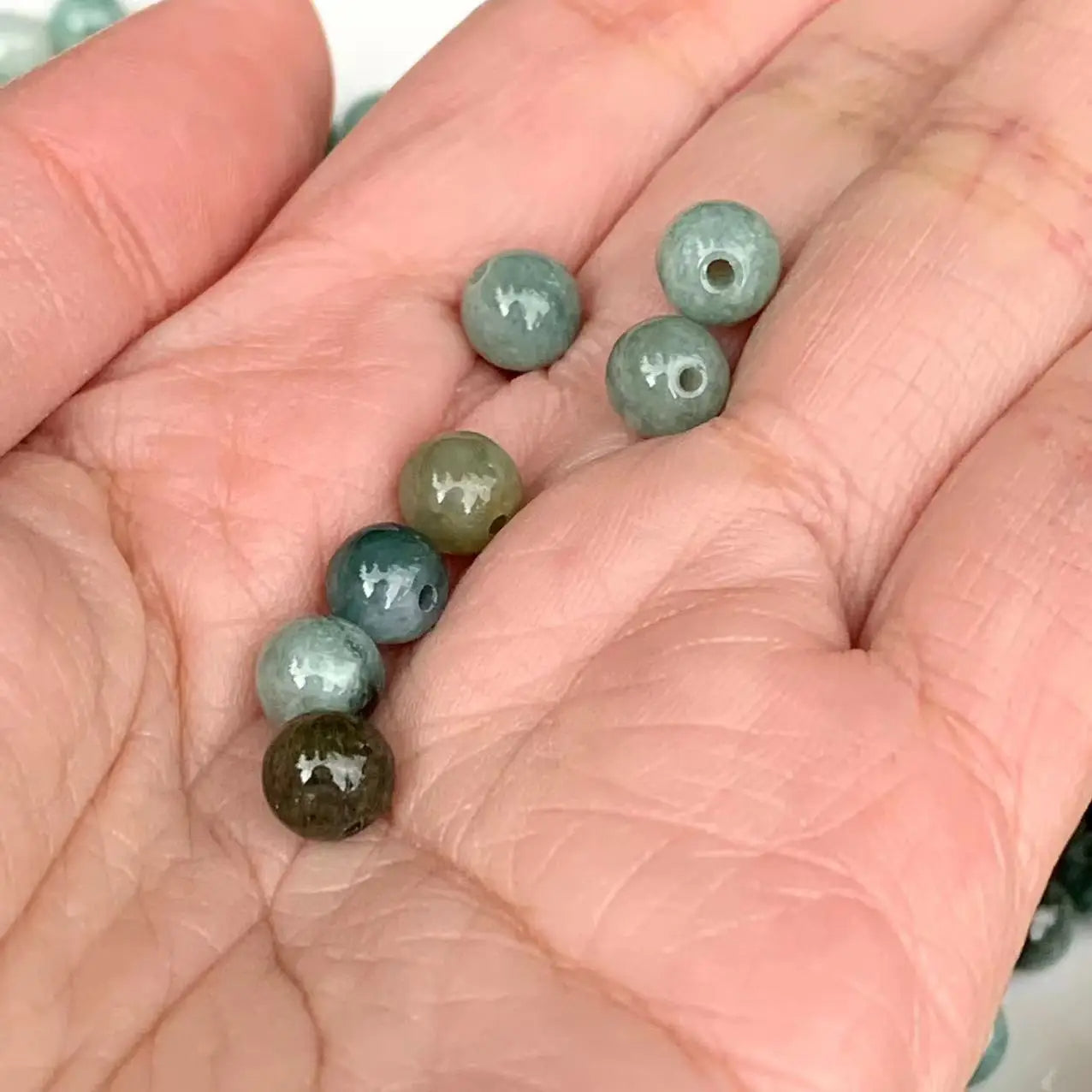 Natural 6mm Burmese Jade Bead Bracelet