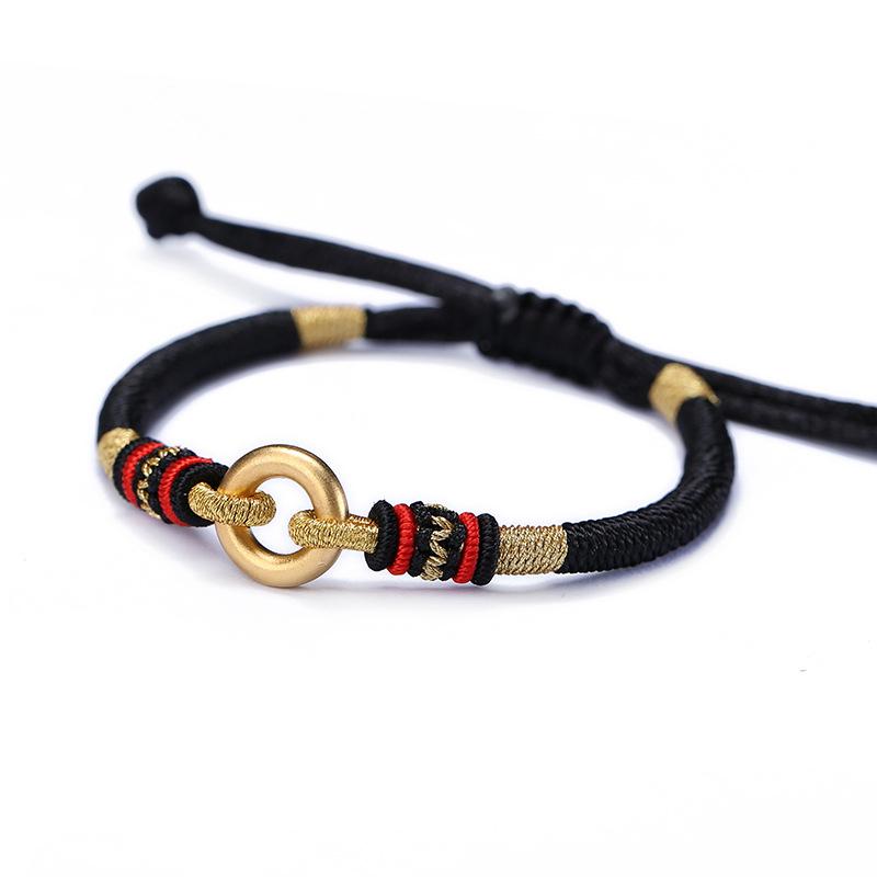 Ethnic Tibetan Gold Plated Sterling Silver & Rope 'UNITY" bracelet