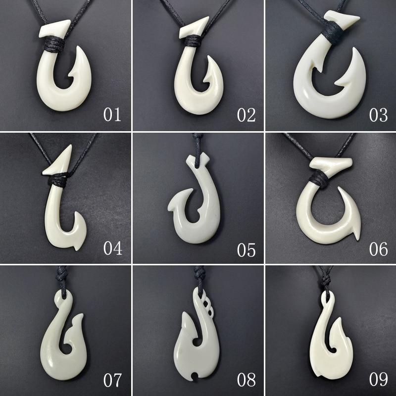 bone fish hook nz New Zealand Maori Tribal Style Hand Carved Bone 'HEI-MATAU'( Fish