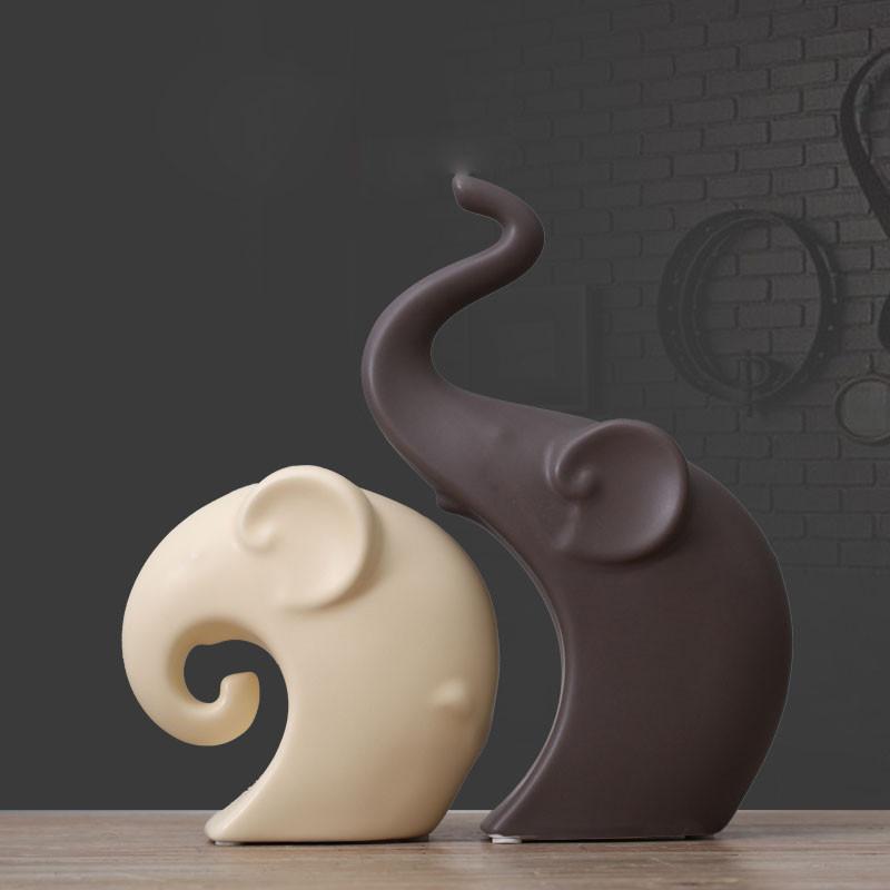 European Handmade Ceramic Elephant Decor