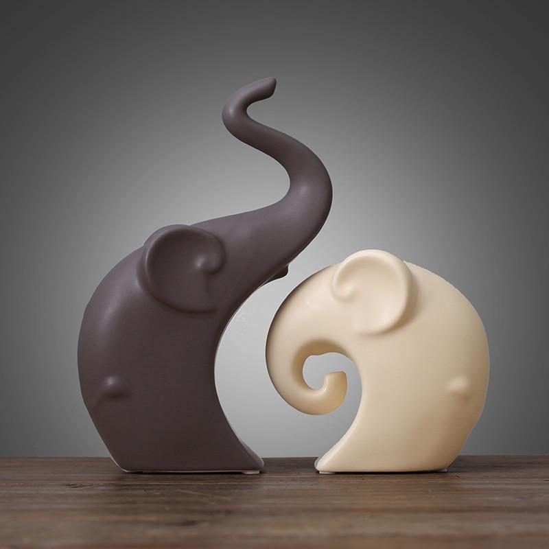 European Handmade Ceramic Elephant Decor