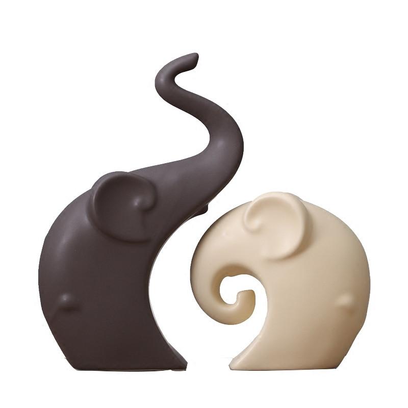 European Handmade Ceramic Elephant Decor