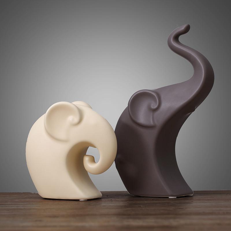 European Handmade Ceramic Elephant Decor