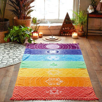 Thumbnail for Colorful Rainbow Chakra Tapestry