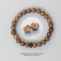 Thumbnail for Tibetan Natural Wood Bracelet with Mantra