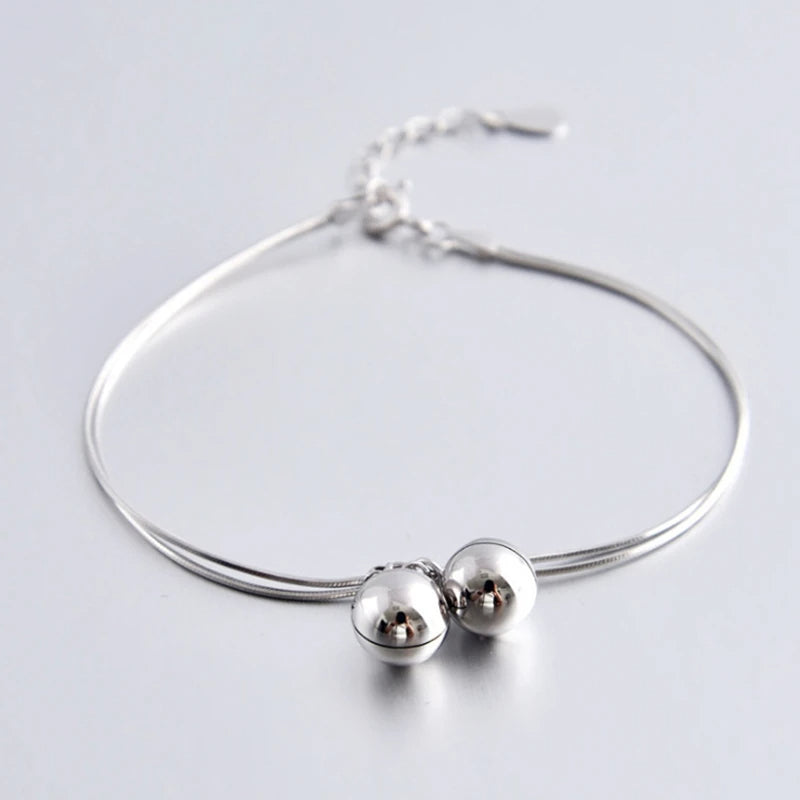 THAI SILVER Simplistic 2 Bell Bracelet YourSoulPlace