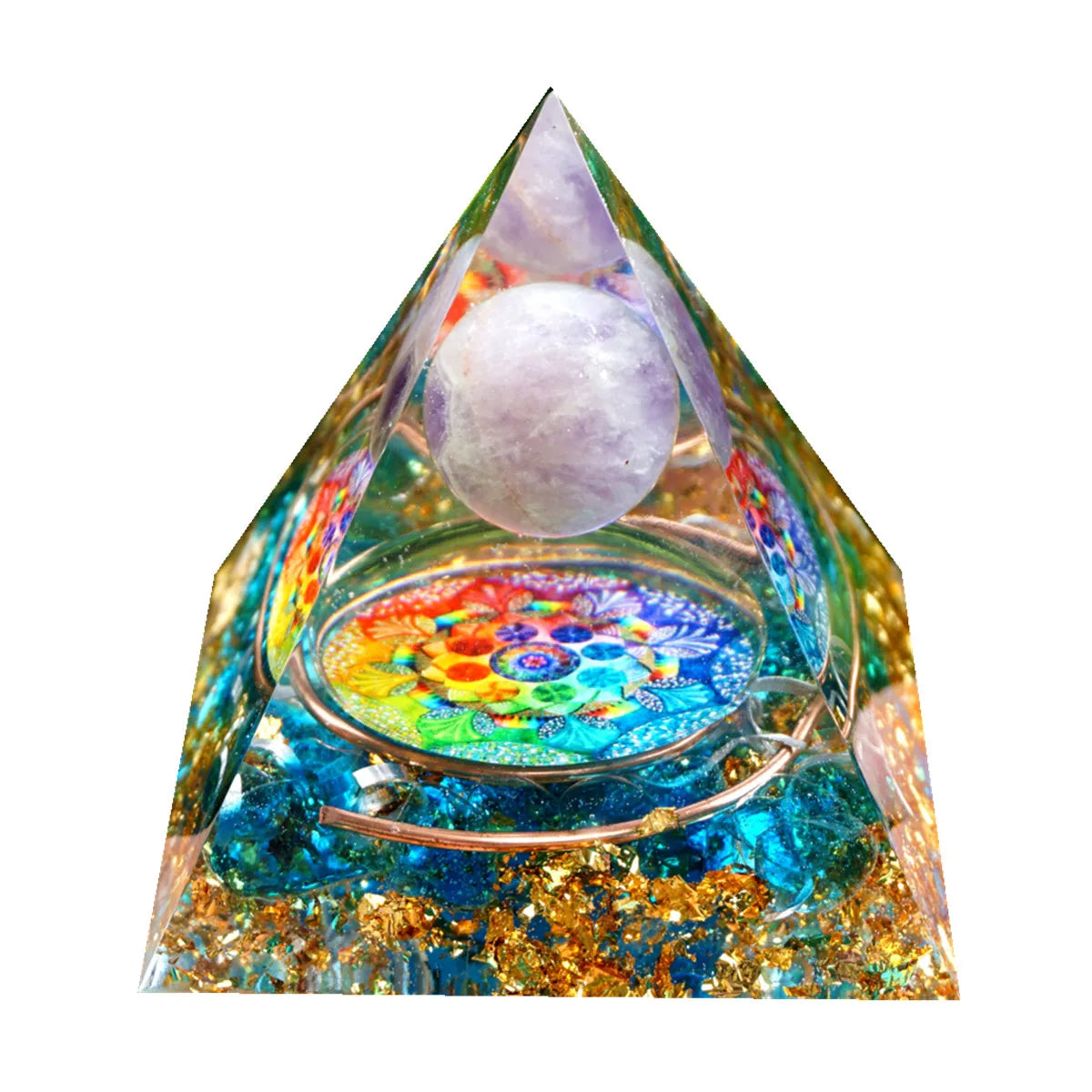 #103-Handmade Mixed Quartz & Opal 'MAX STIMULATION' ORGONITE Pyramid