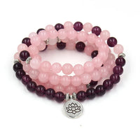 Thumbnail for Rose Quartz & Amethyst Mala Prayer YourSoulPlace.com