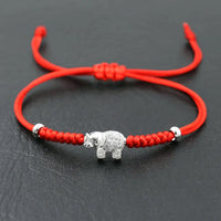 Thumbnail for Sterling Silver Elephant 'GROUNDING' Red Rope Bracelet