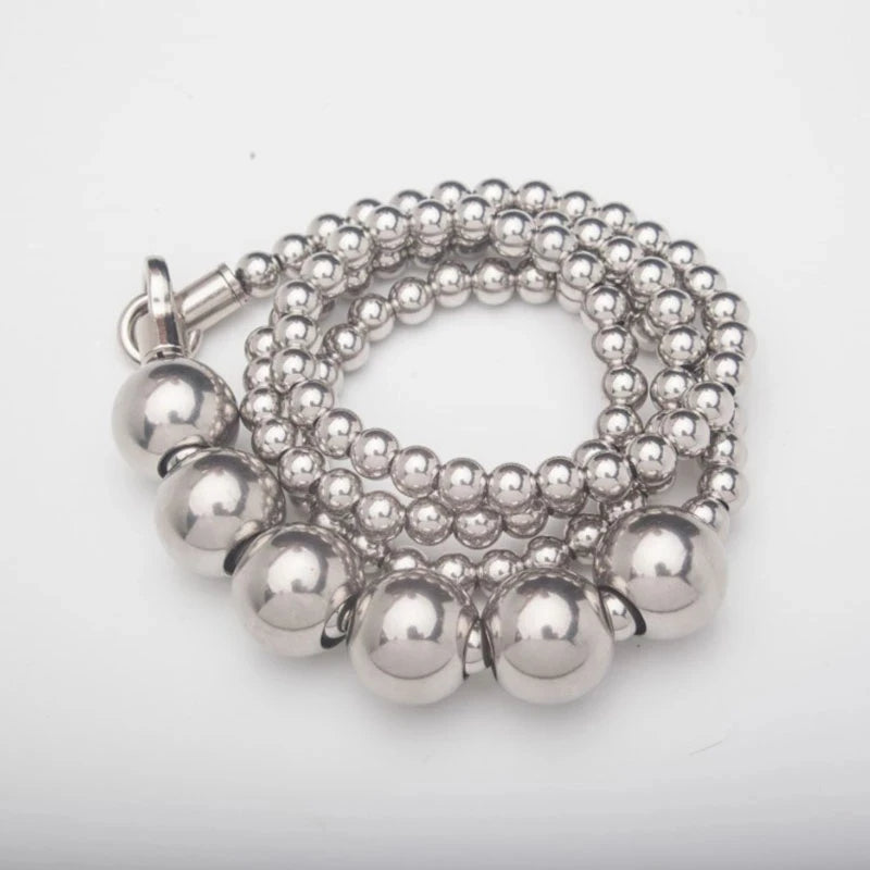 Stainless Steel Edc LARGE BALL Multi Purpose Bracelet /Necklace -4 Ball Options