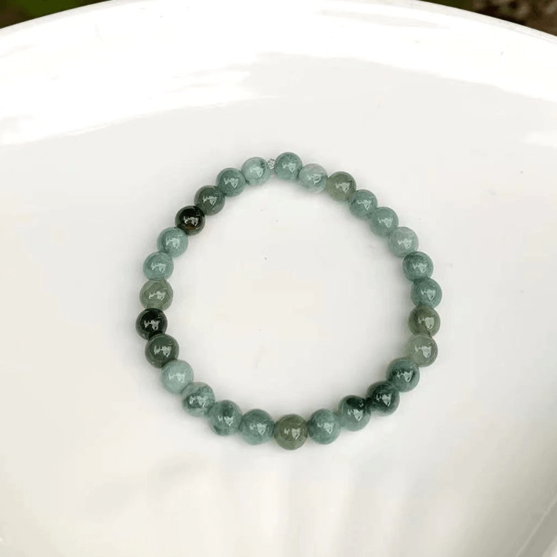 Natural 6mm Burmese Jade Bead Bracelet