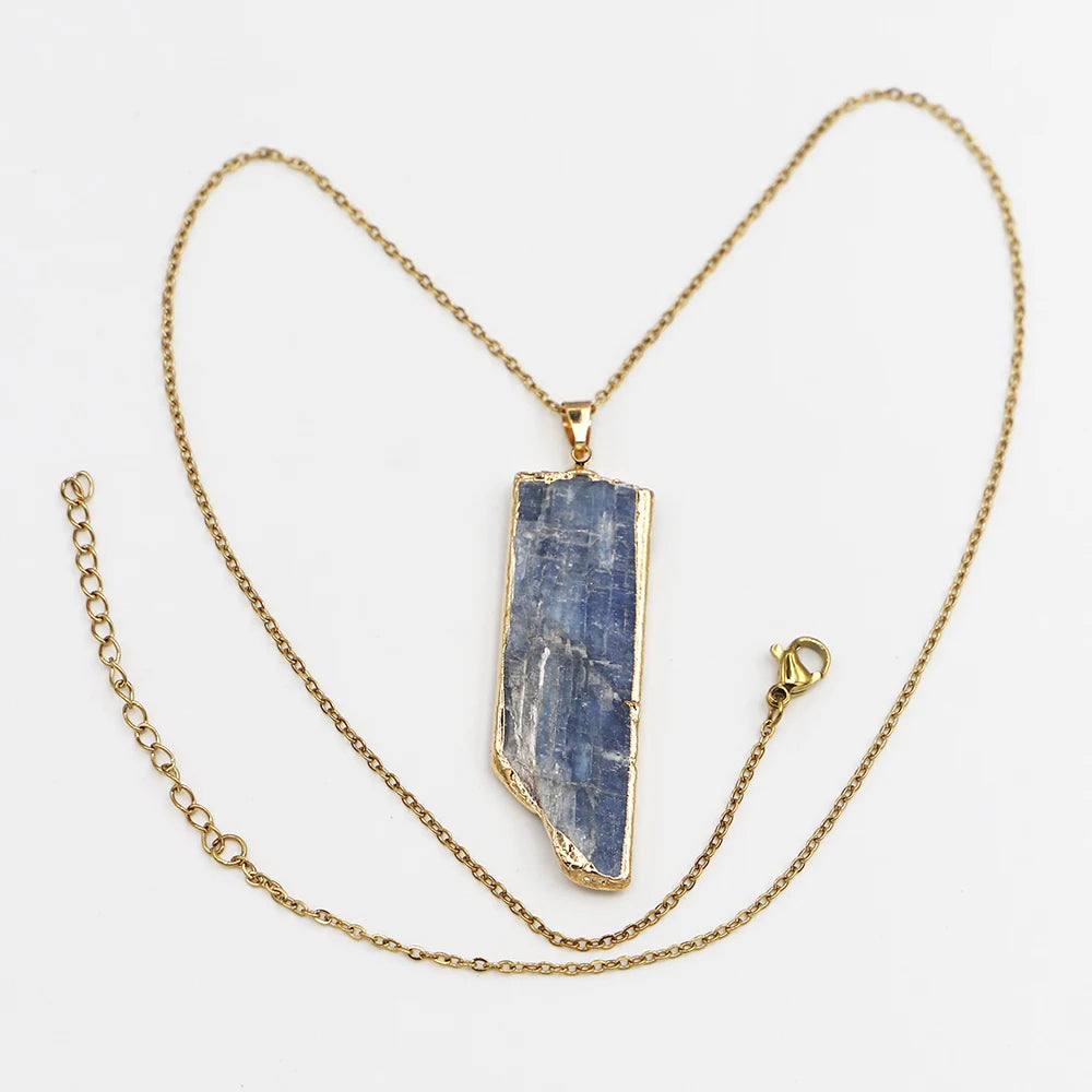 Raw Blue Topaz Necklace