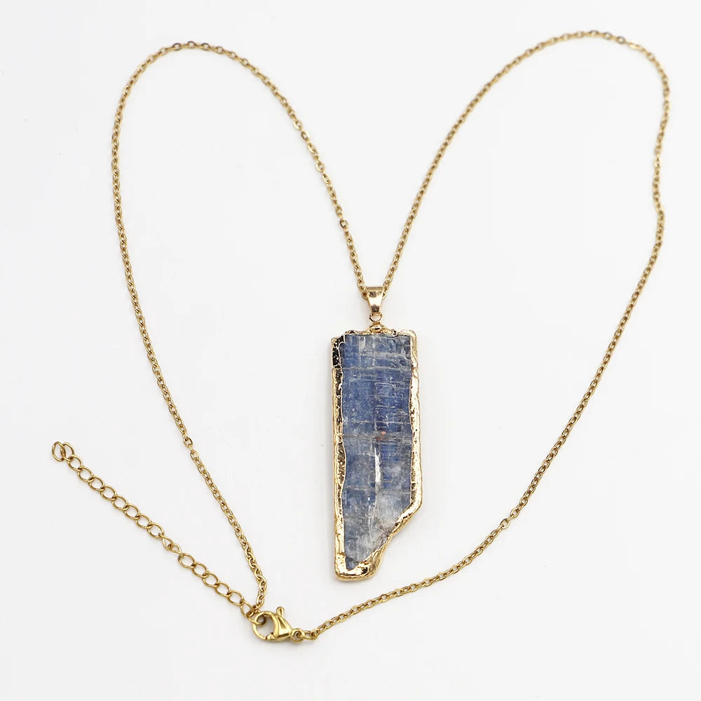 Raw Blue Topaz Necklace
