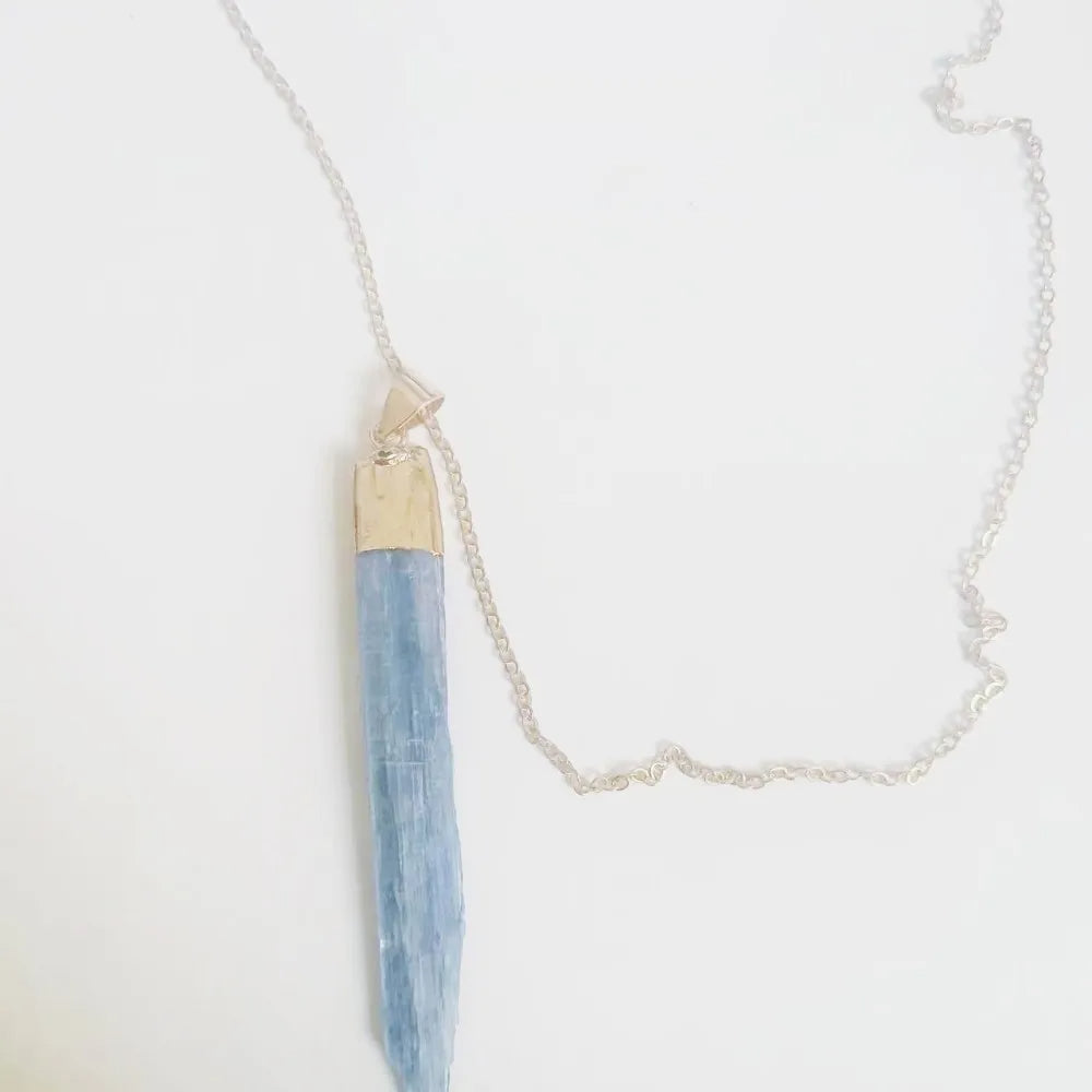 Raw Blue Topaz Necklace