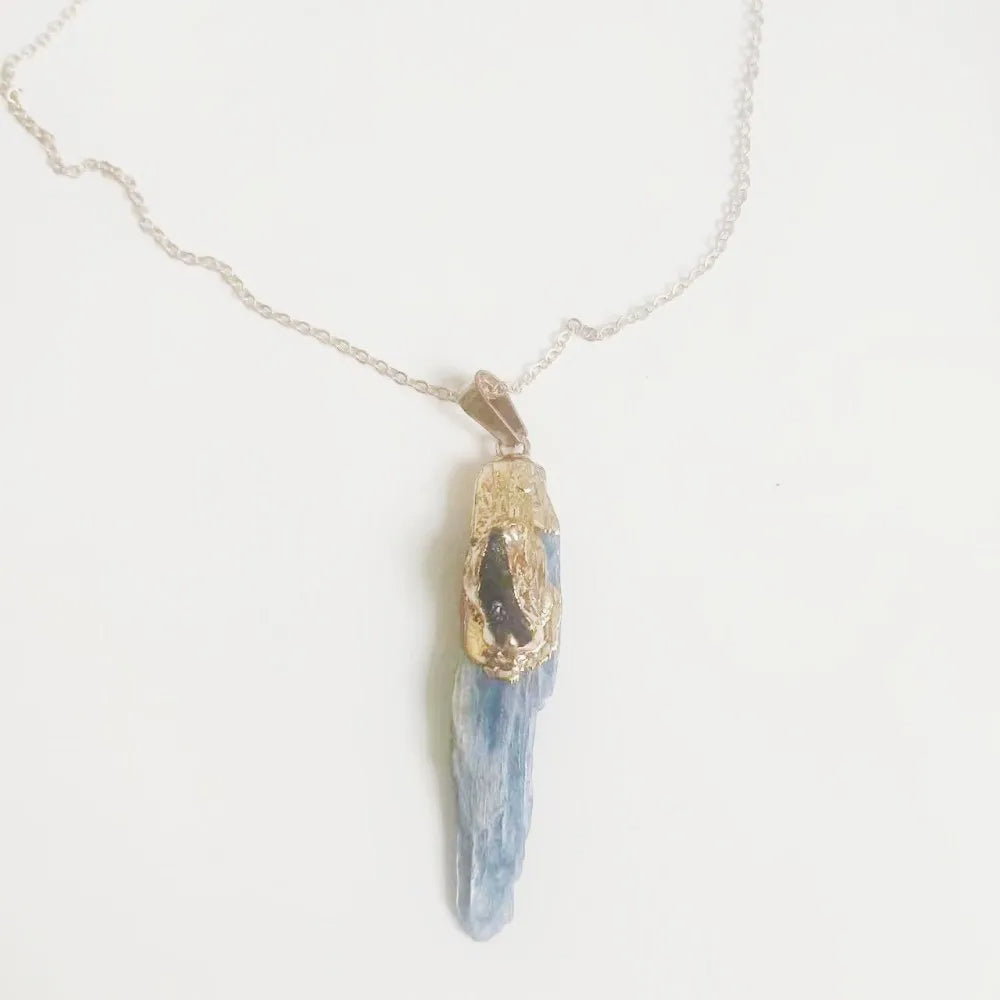 Raw Blue Topaz Necklace