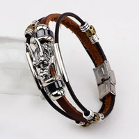 Thumbnail for Mens' Tibetan Dragon Leather Bracelet