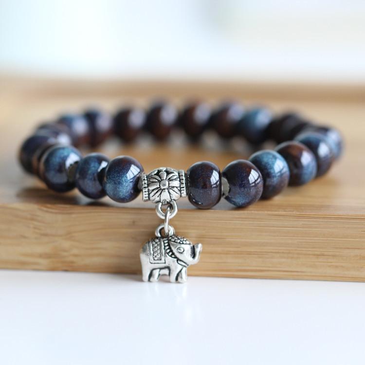 Handmade Elephant Bead Bracelet