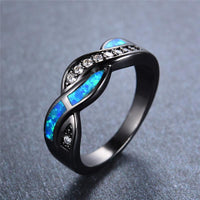 Thumbnail for Blue Fire Opal  Cross Ring