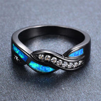 Thumbnail for Blue Fire Opal  Cross Ring