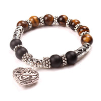 Thumbnail for 7 Chakra Stone Healing Heart Charm Bracelet