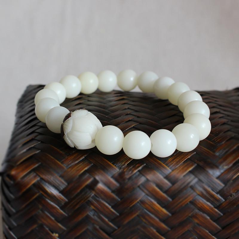 10 mm White Bodhi Seeds Bracelet