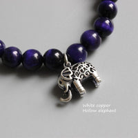 Thumbnail for Purple Violet Stone Beads Elephant Luck Bracelet