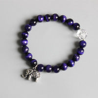 Thumbnail for Purple Violet Stone Beads Elephant Luck Bracelet