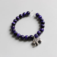 Thumbnail for Purple Violet Stone Beads Elephant Luck Bracelet