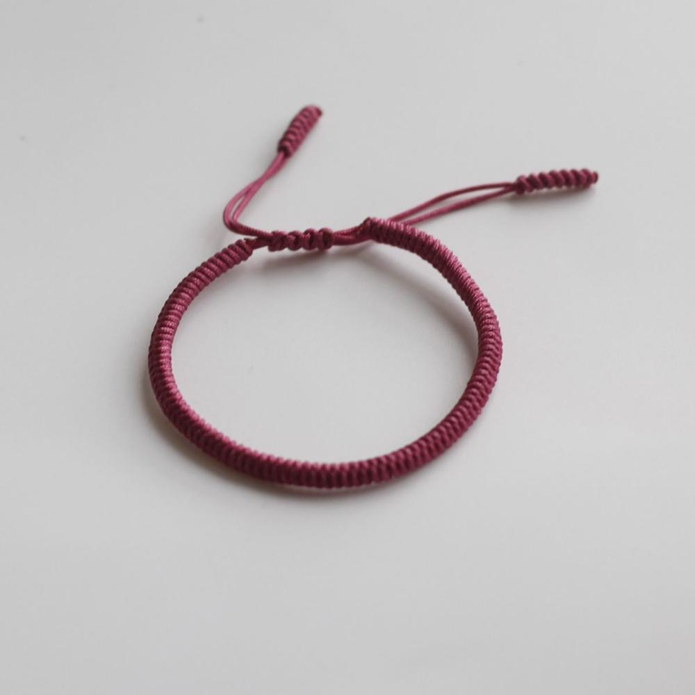 Tibetan Buddhist Tied Lucky Knot Bracelet -15 Plain Knot Colors