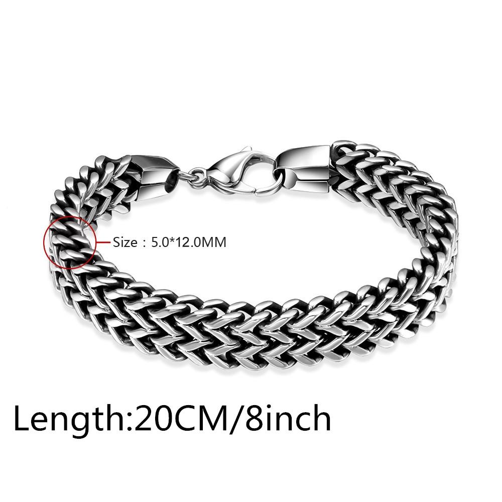 Double Snake Link Mens Stainless Steel Bracelet