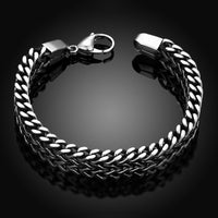 Thumbnail for Double Snake Link Mens Stainless Steel Bracelet