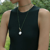 Thumbnail for Green Onyx Baroque Pearl Necklace