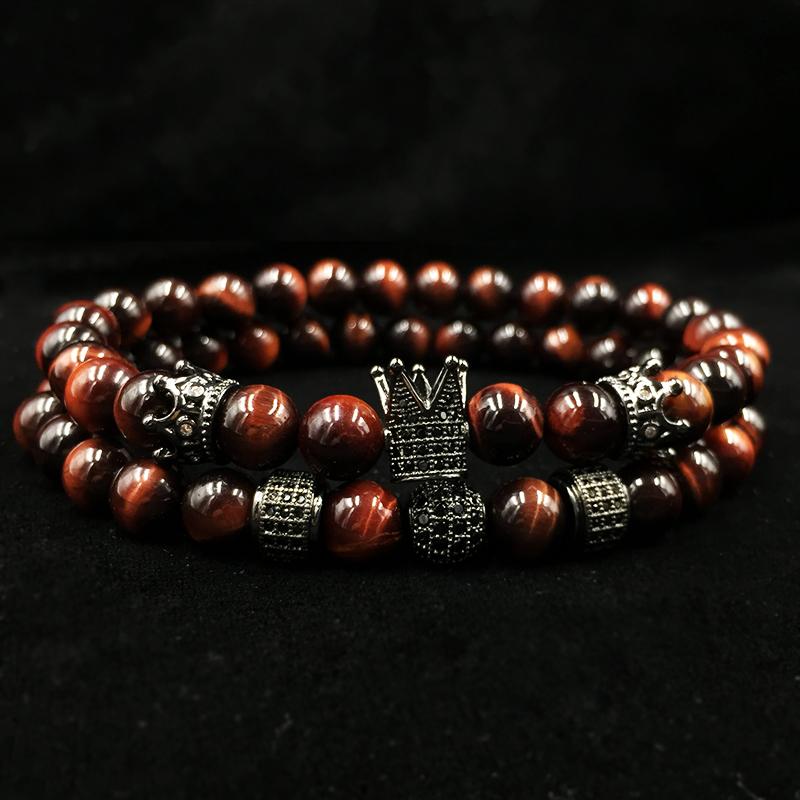 2 pcs  Luxury Natural Tiger Eye Stone Bracelets