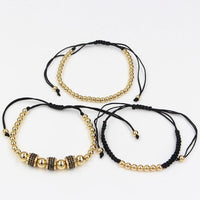 Thumbnail for Luxury 3pc CZ & Copper Bead Bracelet Set- Silver, Gold, Rose & Black Options