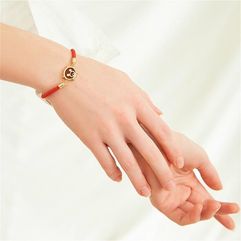 24k Gold plated  Sterling Silver  Pig Charm' MAKE BANK'  Red Rope Bracelet