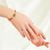 Thumbnail for 24k Gold plated  Sterling Silver  Pig Charm' MAKE BANK'  Red Rope Bracelet