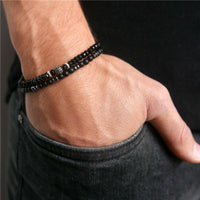 Thumbnail for 3pc Onyx Stone & Stainless Steel MINIMALIST Bracelet Set