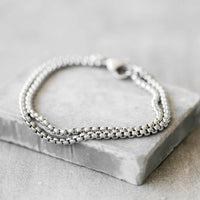 Thumbnail for 3pc Onyx Stone & Stainless Steel MINIMALIST Bracelet Set