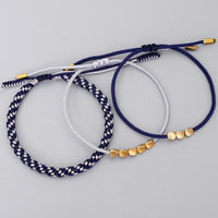 Thumbnail for Tibetan Handmade Lucky Knot 'BE OPTIMISTIC ' Copper & Rope 3 /pc Bracelet Set