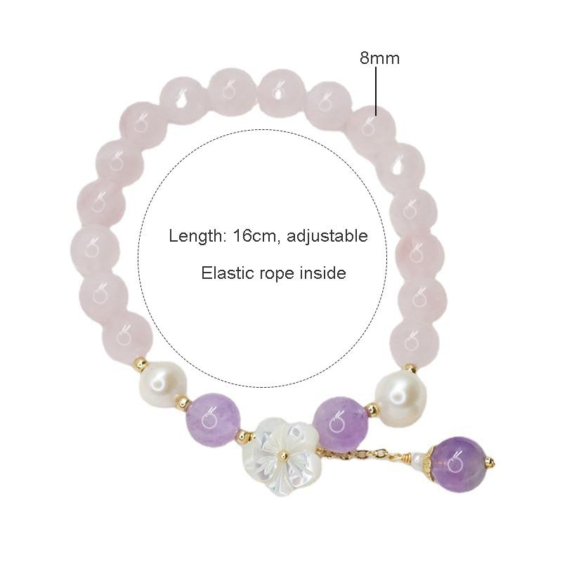 Boho Natural Amethyst & Rose Quartz 'PURIFYING' Bracelet