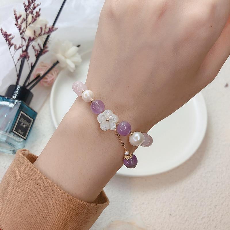 Boho Natural Amethyst & Rose Quartz 'PURIFYING' Bracelet